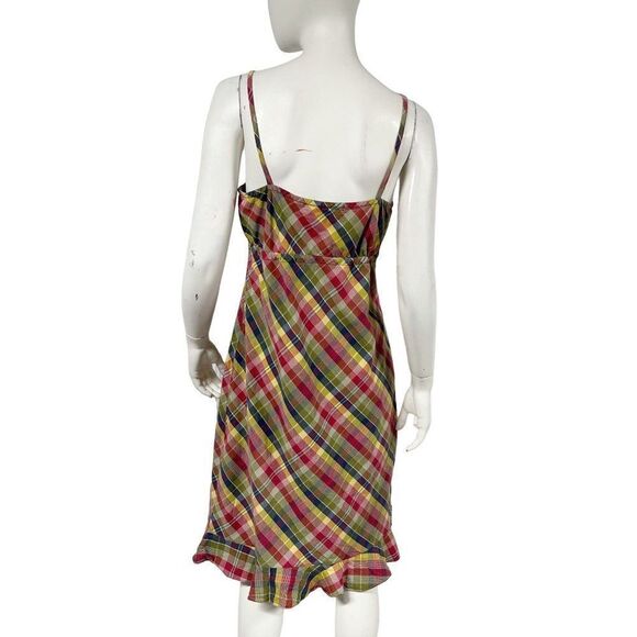 Womens Vintage y2k 2000s Tommy Hilfiger Plaid Cotton Slip Dress Empire Waist Siz - Picture 5 of 9